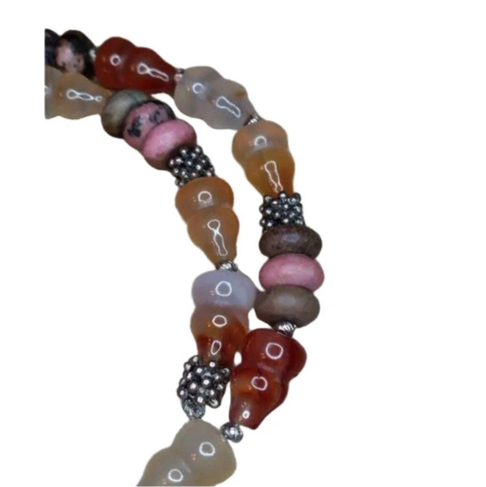 ARTISAN colorful stone/gemstone beads collar necklace boho.